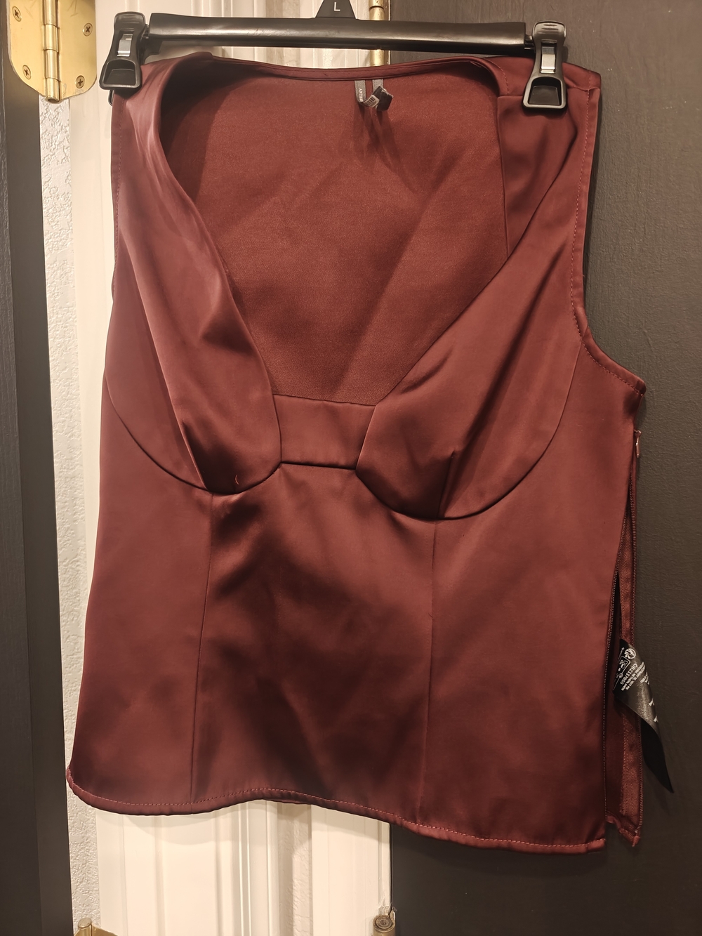 Anthropologie Plunge Neck Top - Burgundy Maeve